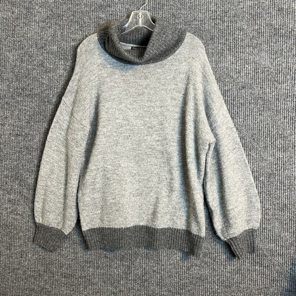 Prabal Gurung Womens Pullover Turtleneck Sweater Size 10/12 Gray Knit Cozy - Picture 1 of 9